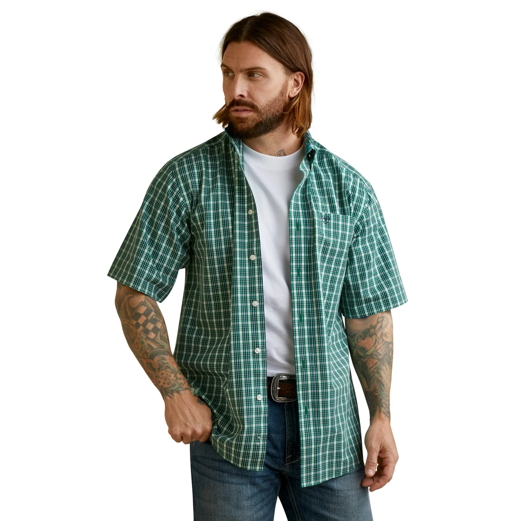 Ariat Men's WF Finan Classic SS Shirt Green *FINAL SALE*