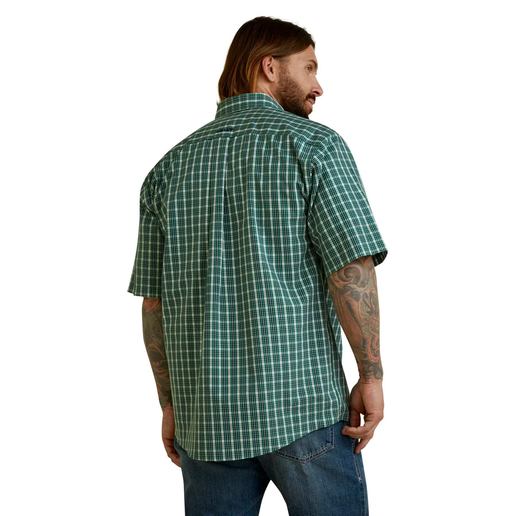 Ariat Men's WF Finan Classic SS Shirt Green *FINAL SALE* - Image 2
