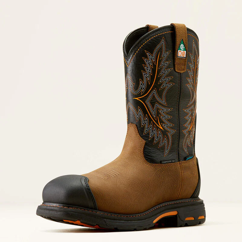 Ariat Men's WorkHog CSA XTR Waterproof Composite Toe Work Boots - Rye Brown/Black - Image 7