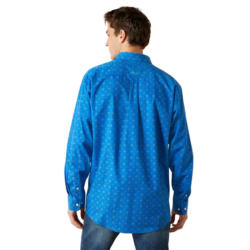Ariat Men's Wrinkle Free Carter Classic Fit Long Sleeve Shirt - Blue - Image 2