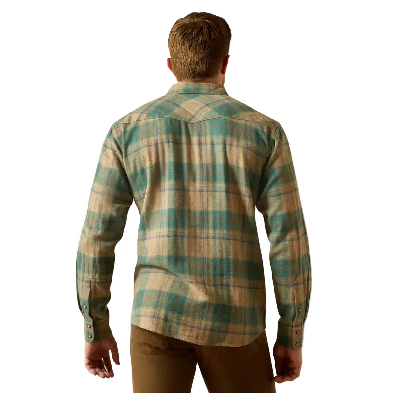 Ariat Men's Huxlee Retro Fit Long Sleeve Shirt - Teal - Image 2