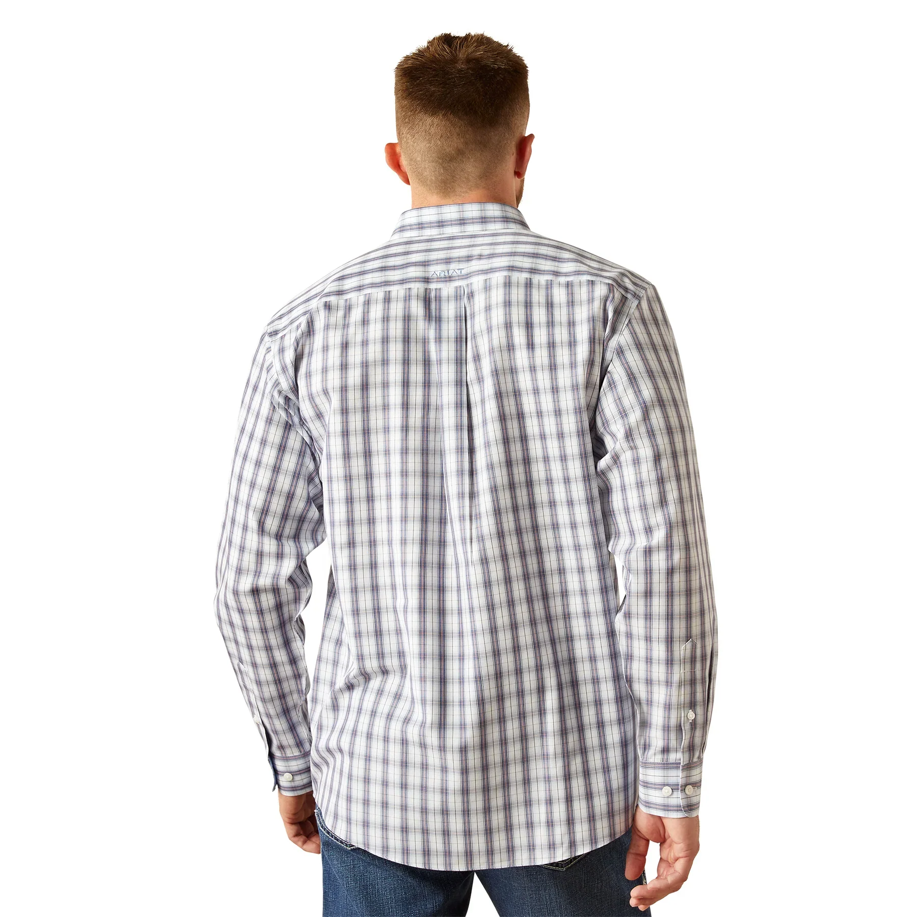 Ariat Men's Wrinkle Free Dalton Long Sleeve Classic Fit Shirt - Dark Blue - Image 2