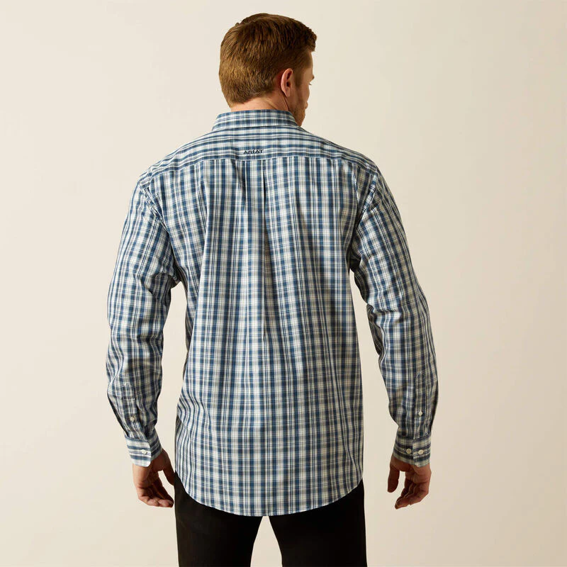 Ariat Men's Wrinkle Free Dargan Classic Fit Long Sleeve Shirt - Navy - Image 2