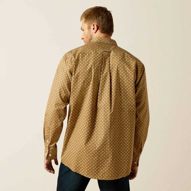 Ariat Men's Wrinkle Free Darryl Classic Fit Long Sleeve Shirt - Khaki - Image 2