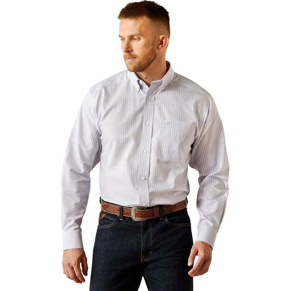 Ariat Men's Wrinkle Free Don Long Sleeve Classic Fit Shirt - Blue