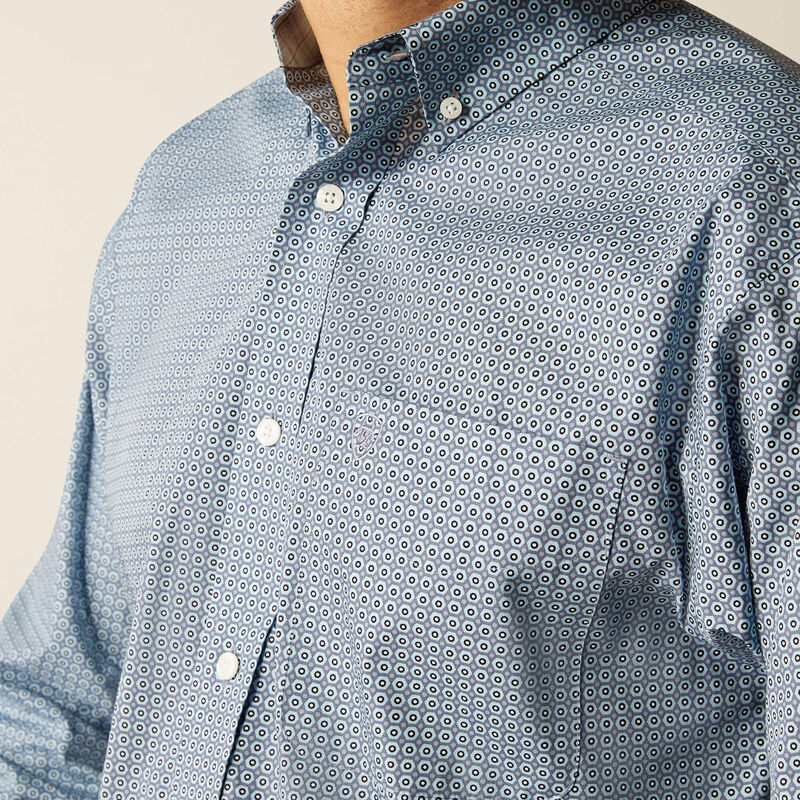 Ariat Men's Wrinkle Free Leonard Classic Fit Shirt - Light Blue - Image 4