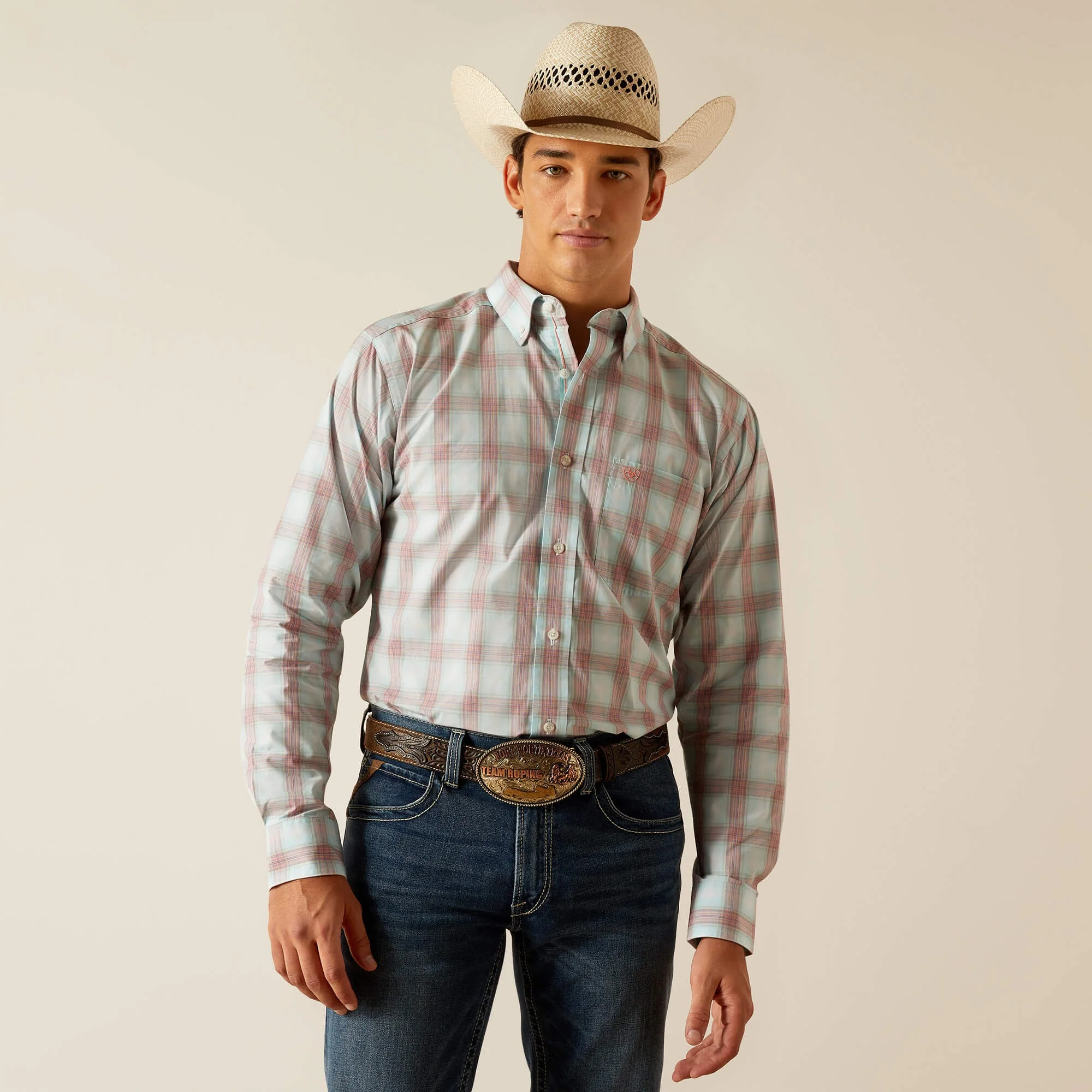 Ariat Men's Pro King Fitted Shirt - Sky - Image 5