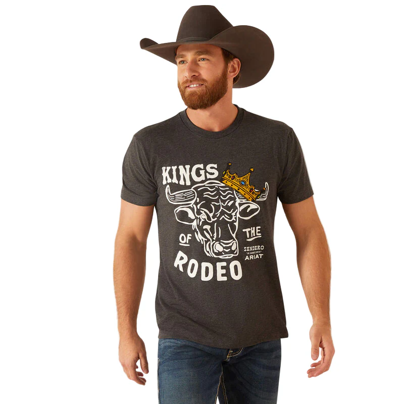 Ariat Unisex Sendero King Cow T-Shirt - Charcoal Heather - Image 2