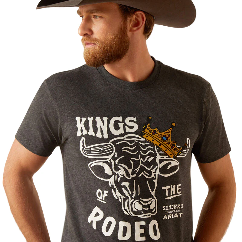Ariat Unisex Sendero King Cow T-Shirt - Charcoal Heather - Image 4