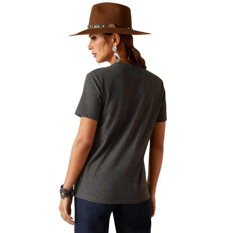 Ariat Unisex Sendero King Cow T-Shirt - Charcoal Heather - Image 5