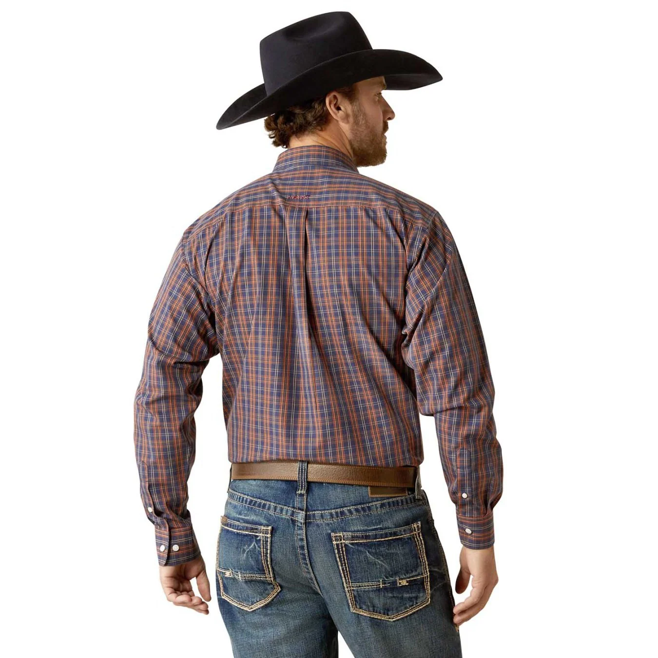 Ariat Men's Iker Wrinkle Free Long Sleeve Shirt- Navy - Image 2
