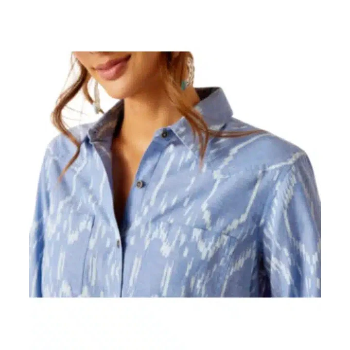Ariat Women's Billie Jean Long Sleeve Shirt - Blackhawk Ikat - Image 3