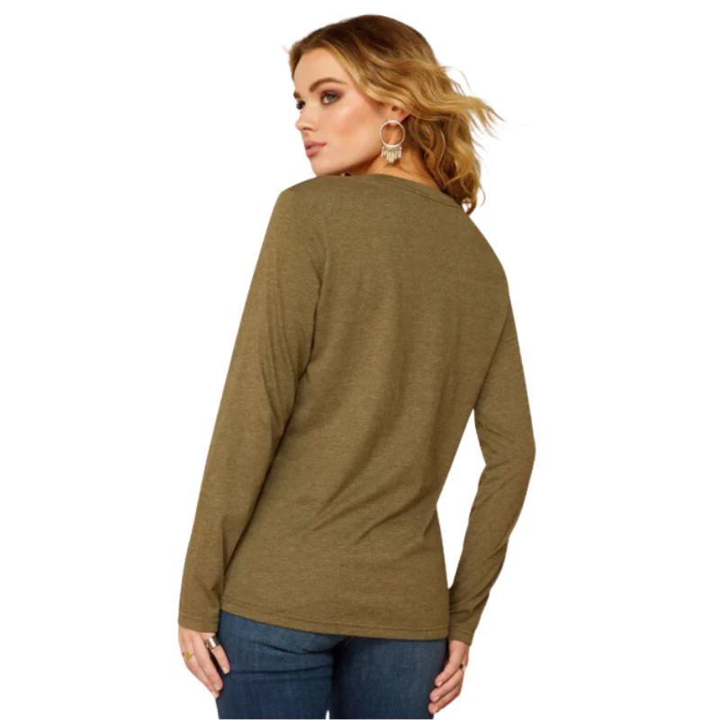 Ariat Women's AG Heritage Long Sleeve T Shirt - Military Heather - Image 3