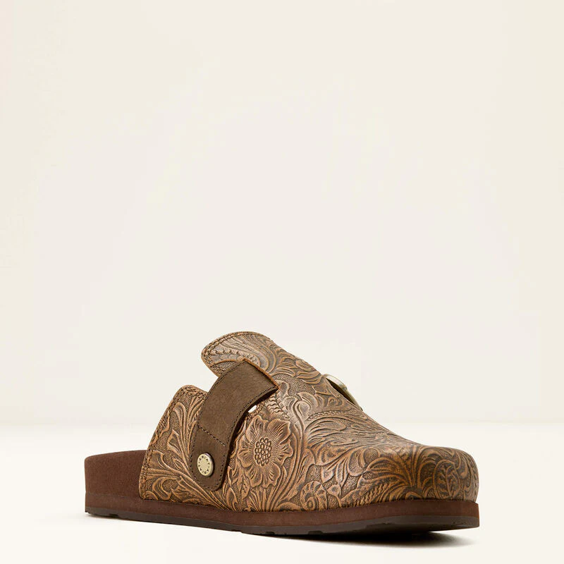 Ariat Women's Country Mule- Brown Floral Emboss - Image 3