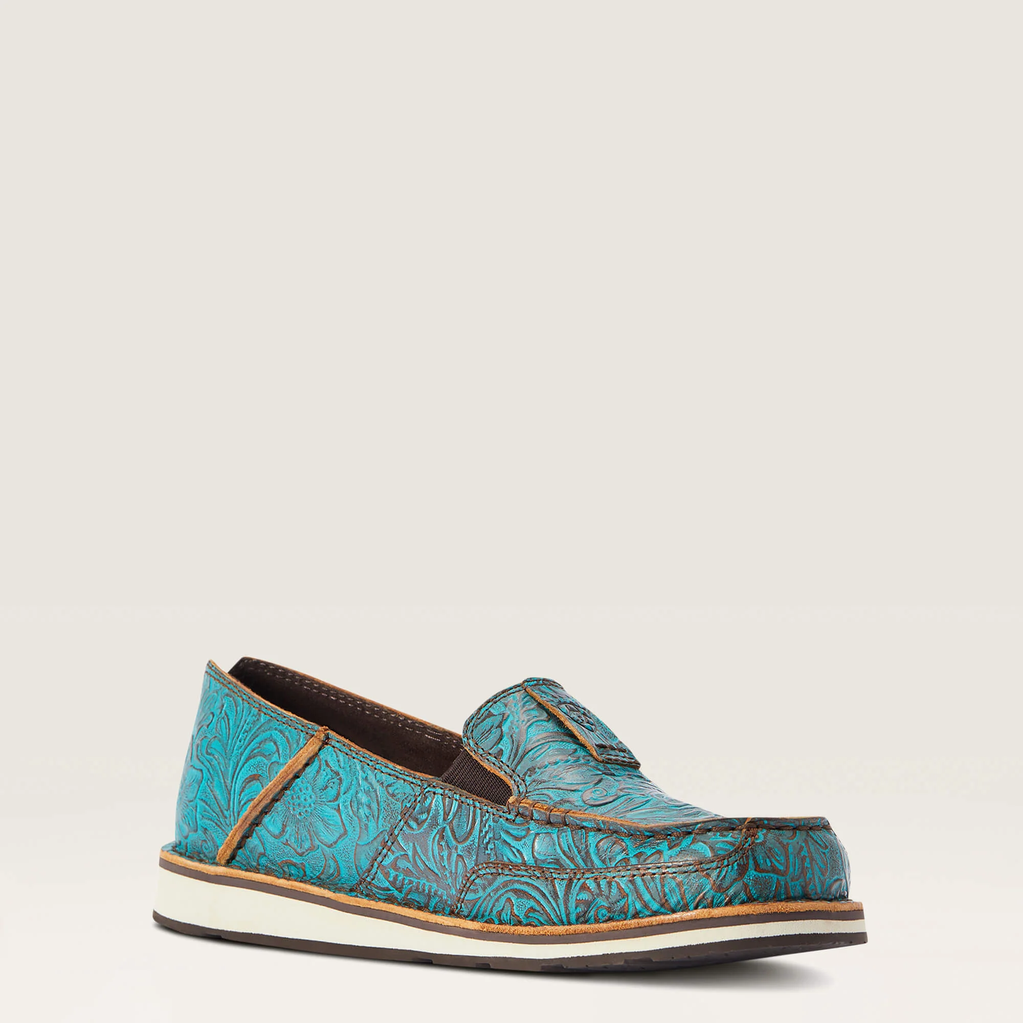 Ariat Women's Cruiser Shoes - Brushed Turquoise Floral Embossed - Image 6