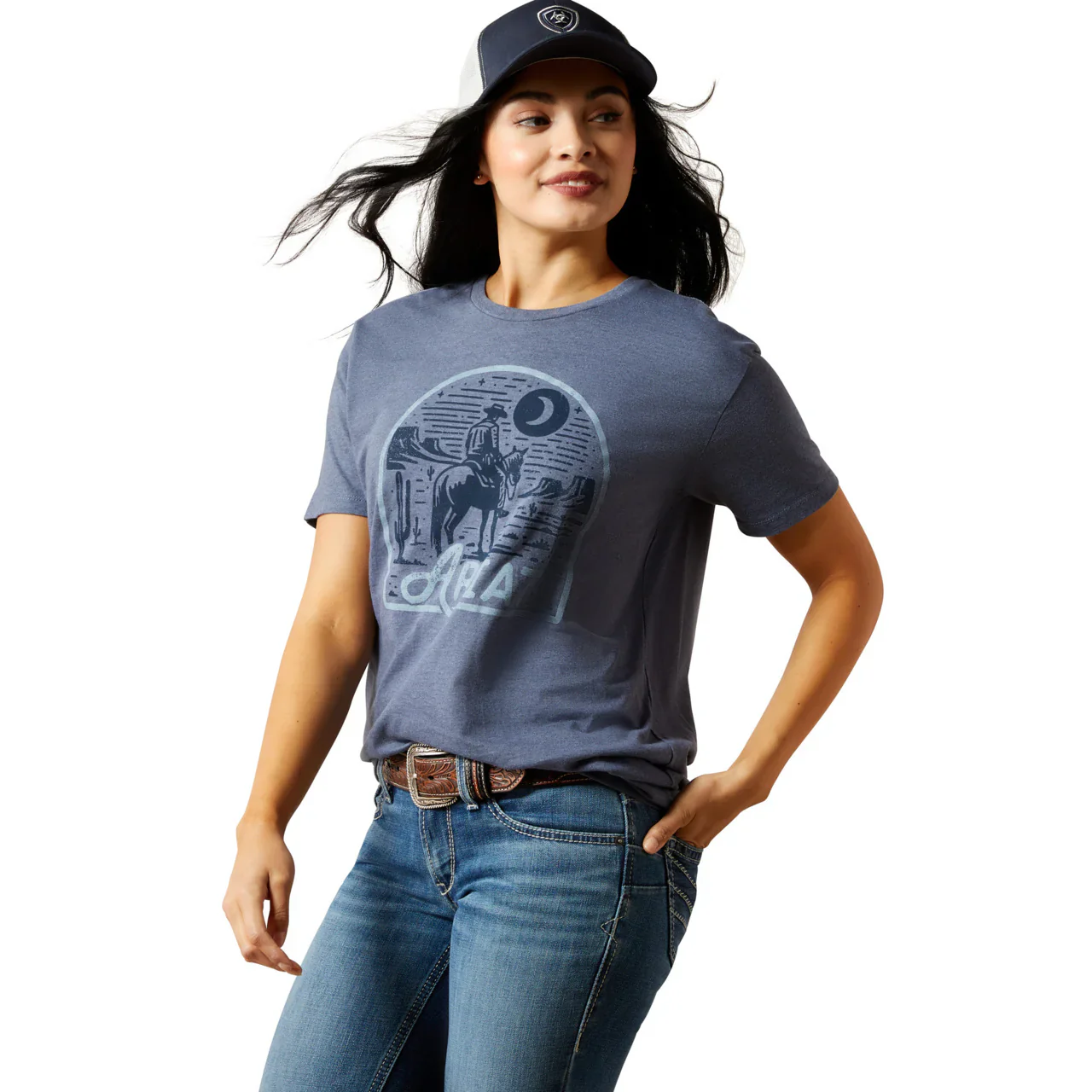 Ariat Women's Desert Night Short Sleeve Tee Shirt - Chambray Blue