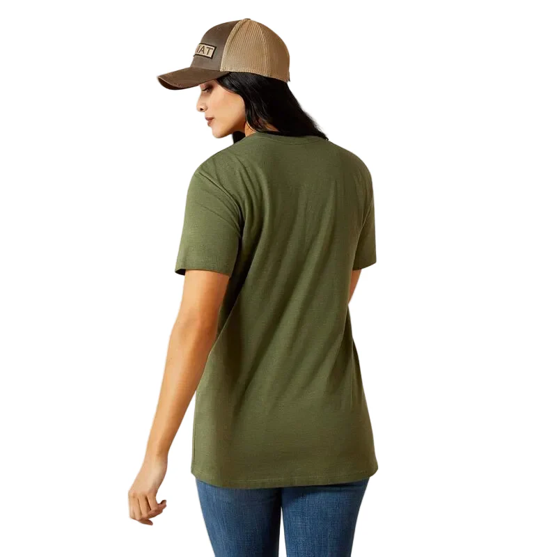 Ariat Women's Desert Snake Short Sleeve Tee Shirt - Olive - Image 2
