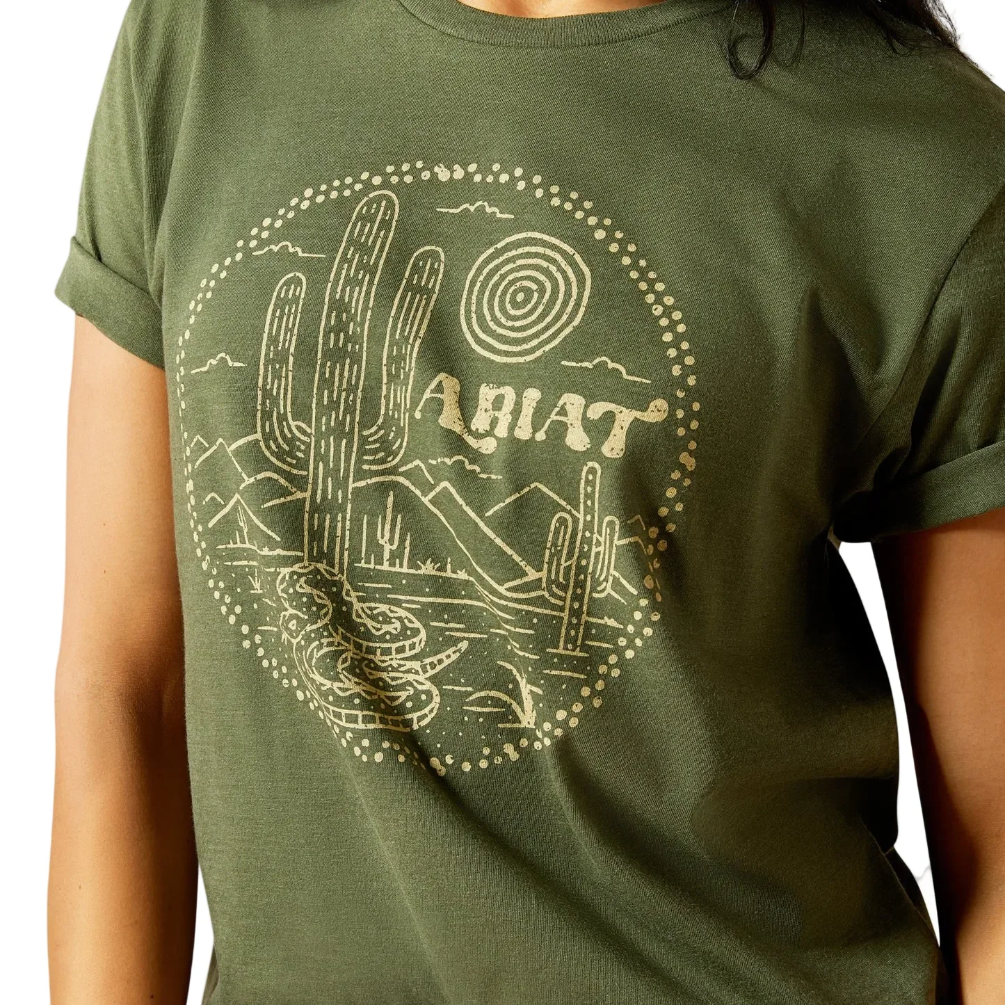 Ariat Women's Desert Snake Short Sleeve Tee Shirt - Olive - Image 4