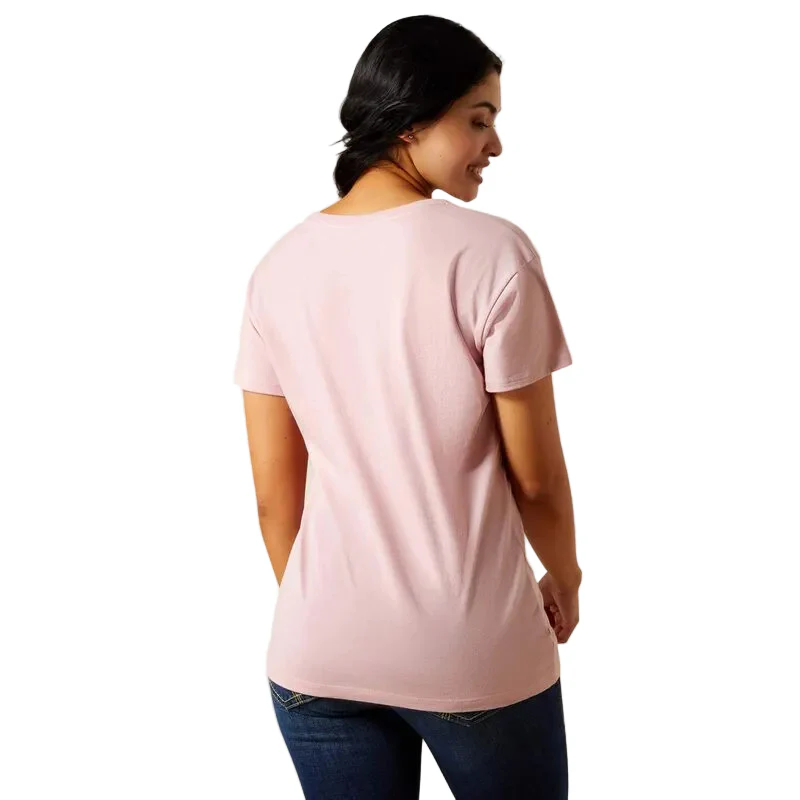 Ariat Women's Early to Rise Short Sleeve Tee Shirt - Dusty Pink - Image 2