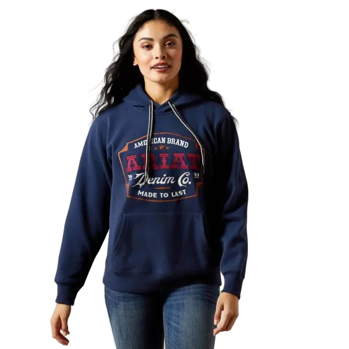 Ariat Women's Emblem Long Sleeve Hoodie - Dress Blues