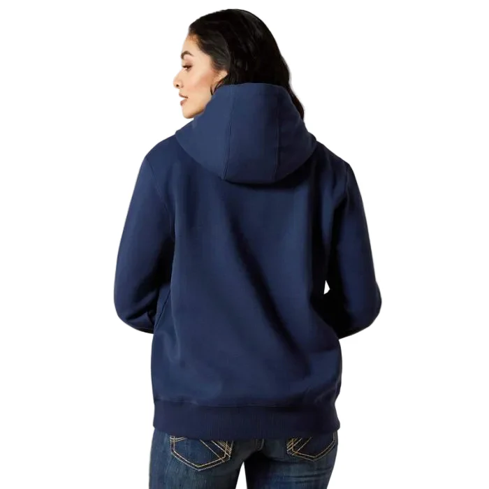 Ariat Women's Emblem Long Sleeve Hoodie - Dress Blues - Image 2