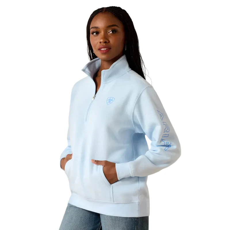 Ariat Women's Foundation Logo 1/2 Zip Long Sleeve Sweatshirt - Nantucket Breeze