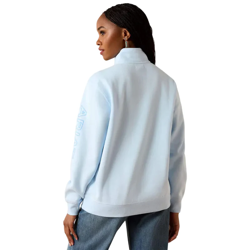 Ariat Women's Foundation Logo 1/2 Zip Long Sleeve Sweatshirt - Nantucket Breeze - Image 2