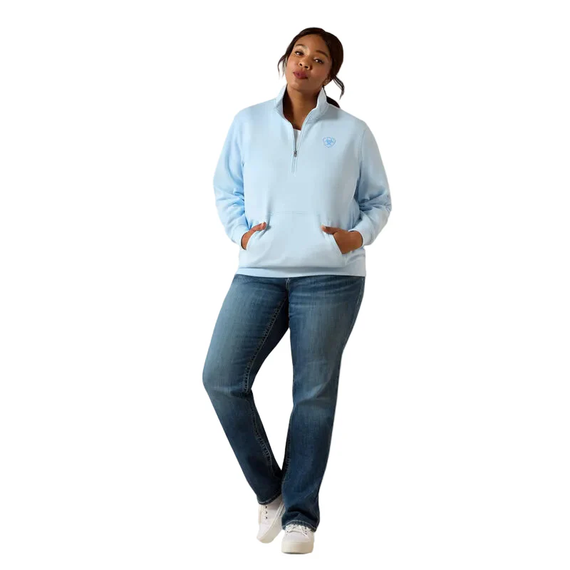 Ariat Women's Foundation Logo 1/2 Zip Long Sleeve Sweatshirt - Nantucket Breeze - Image 3