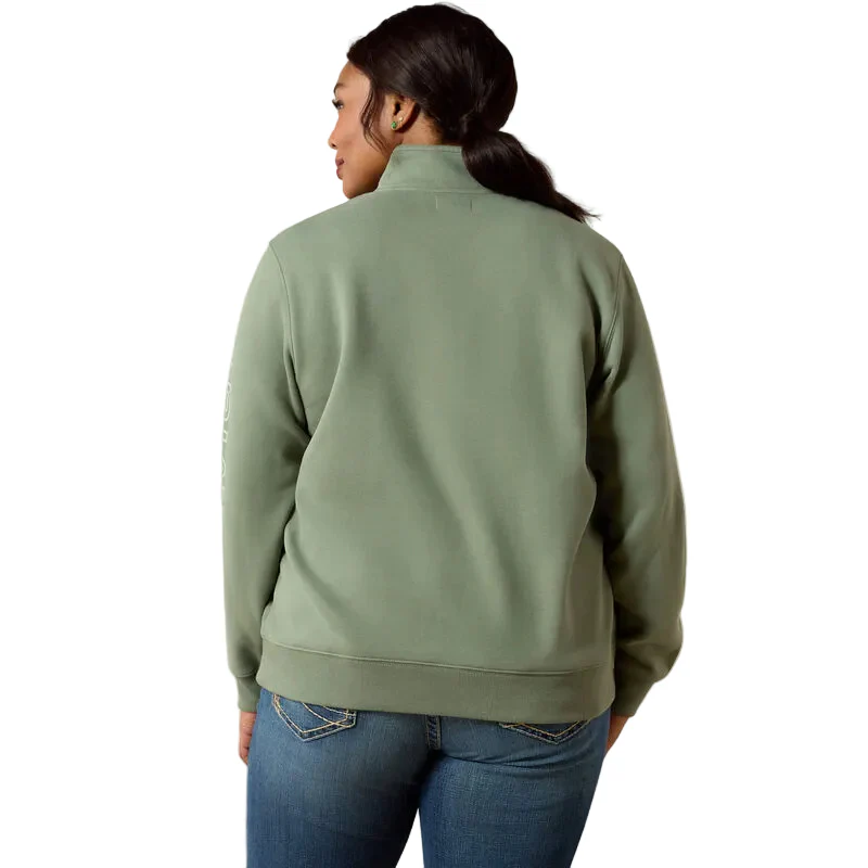 Ariat Women's Foundation Logo 1/2 Zip Long Sleeve Sweatshirt - Sea Spray - Image 2