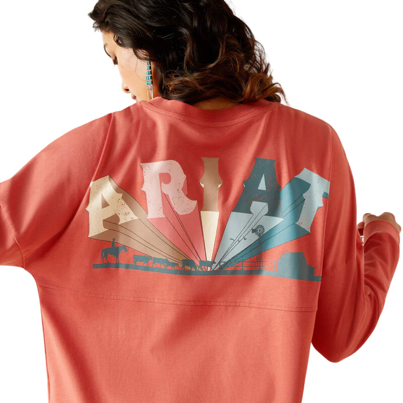 Ariat Women's Fun Farm Oversized T-Shirt - Faded Rose - Image 4