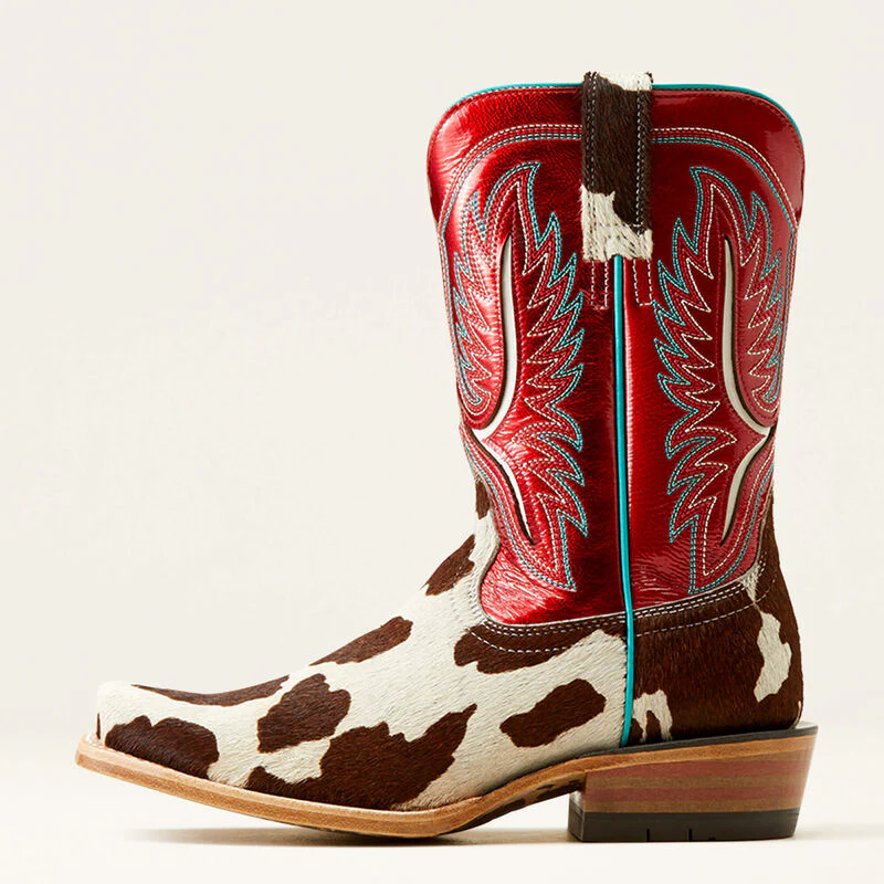 Ariat Women's Futurity Colt Western Boots - Cowtown Hair On/Ruby Red Patent - Image 2