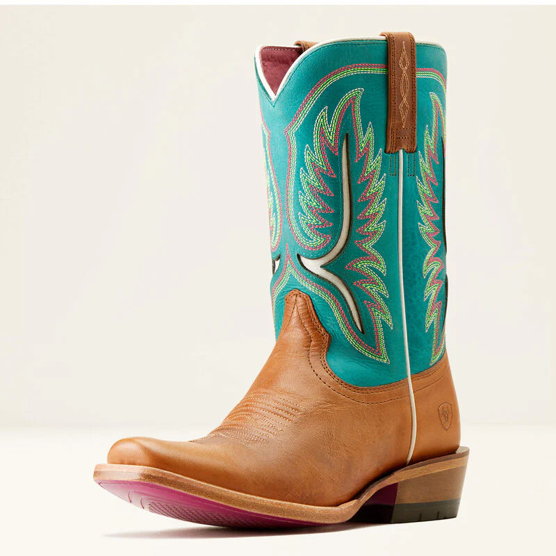 Ariat Women's Futurity Colt Western Boots - Tan Patina/Cenote Blue