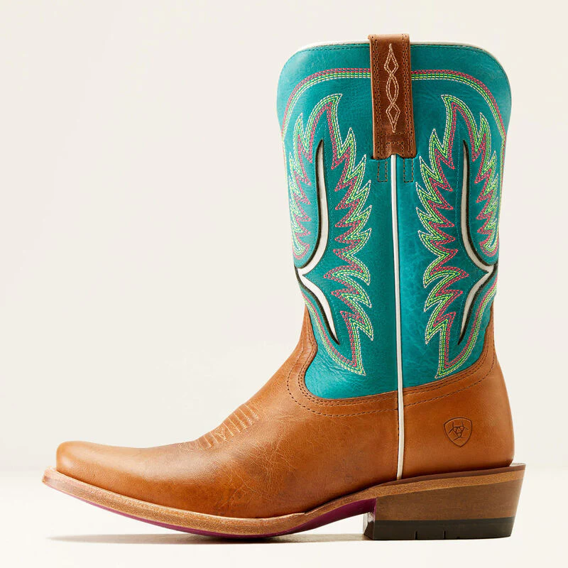 Ariat Women's Futurity Colt Western Boots - Tan Patina/Cenote Blue - Image 2
