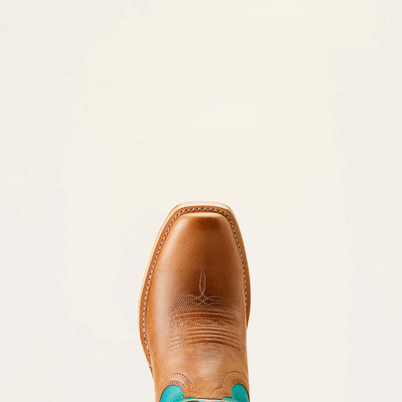 Ariat Women's Futurity Colt Western Boots - Tan Patina/Cenote Blue - Image 4