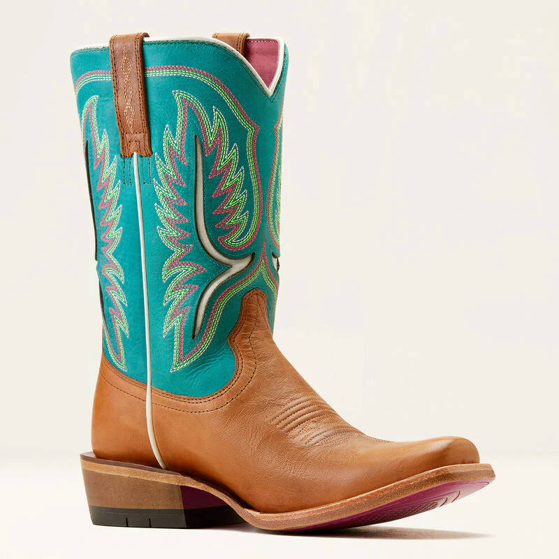 Ariat Women's Futurity Colt Western Boots - Tan Patina/Cenote Blue - Image 6
