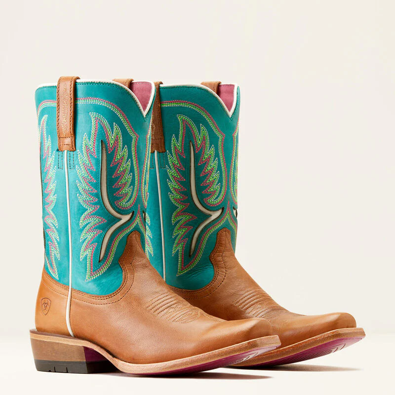 Ariat Women's Futurity Colt Western Boots - Tan Patina/Cenote Blue - Image 7