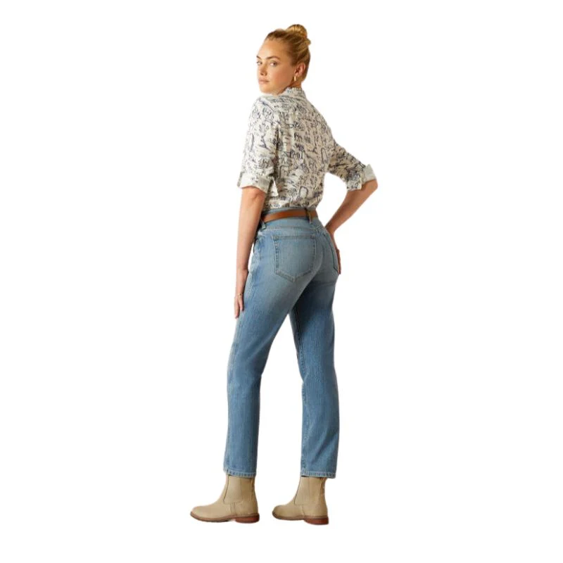 Ariat Women's High Rise Bridle Slim Straight Jean - Abeline - Image 2