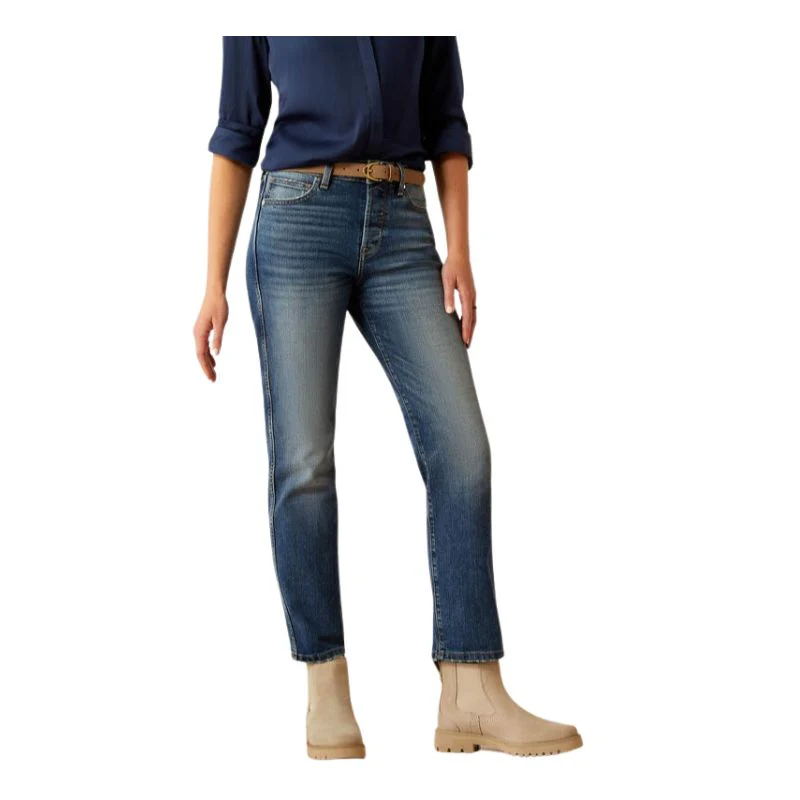 Ariat Women's High Rise Bridle Slim Straight Jean - Seattle - Image 2