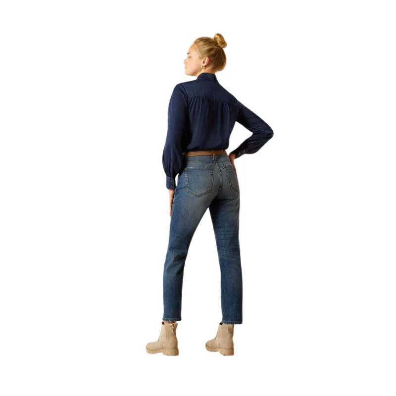 Ariat Women's High Rise Bridle Slim Straight Jean - Seattle - Image 3