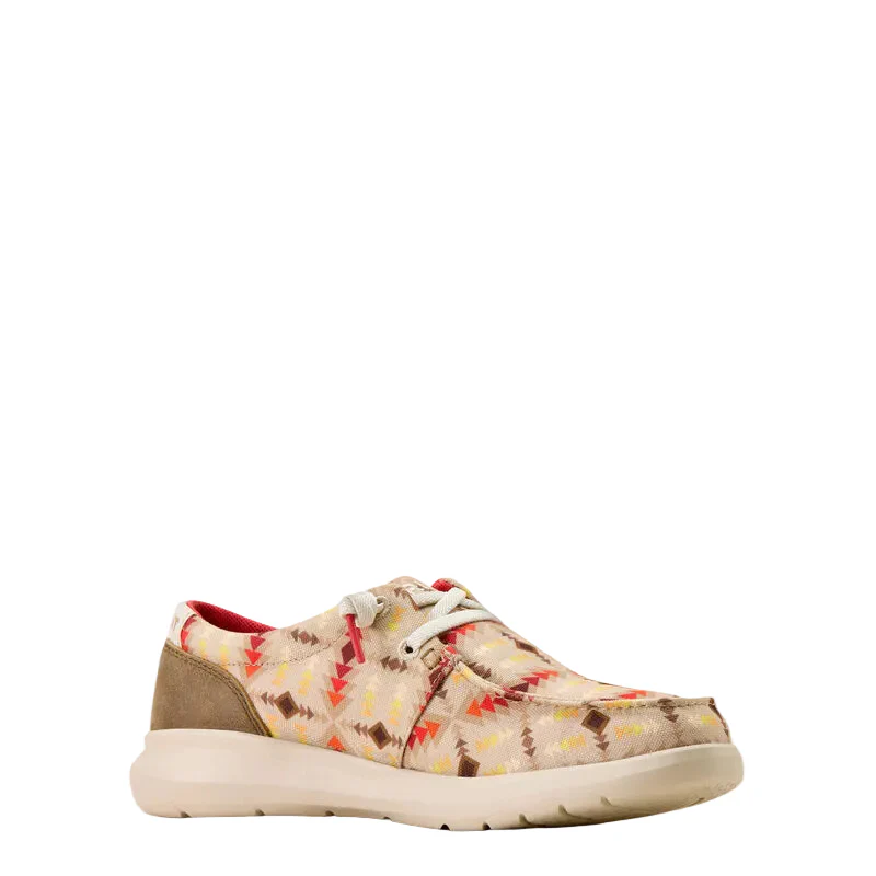 Ariat Womens Hilo Shoes - Sunset Print Brown Bomber - Image 3