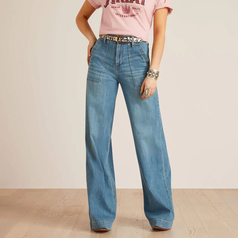 **Ariat Women's High Rise Jazmine Wide Jeans - Irvine** FINAL SALE