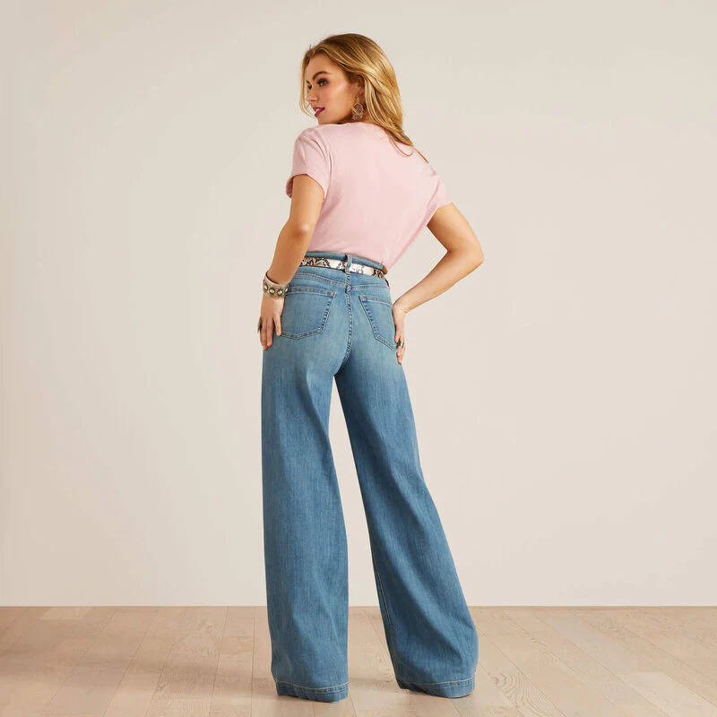 **Ariat Women's High Rise Jazmine Wide Jeans - Irvine** FINAL SALE - Image 2