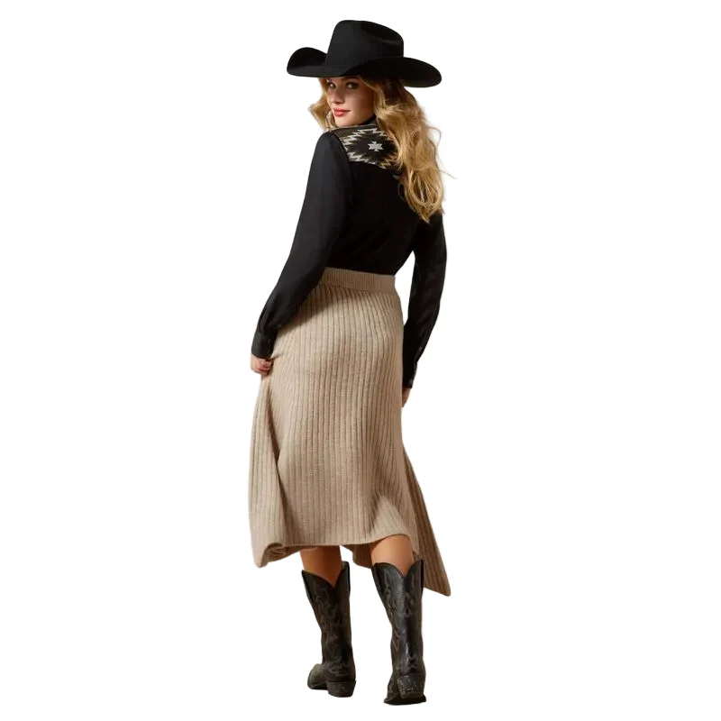 Ariat Women's Juno Sweater Skirt - Oatmeal Heather - Image 2