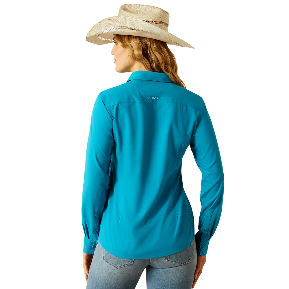 Ariat Women's Kirby Pro Long Sleeve Shirt - Enamel Blue - Image 4