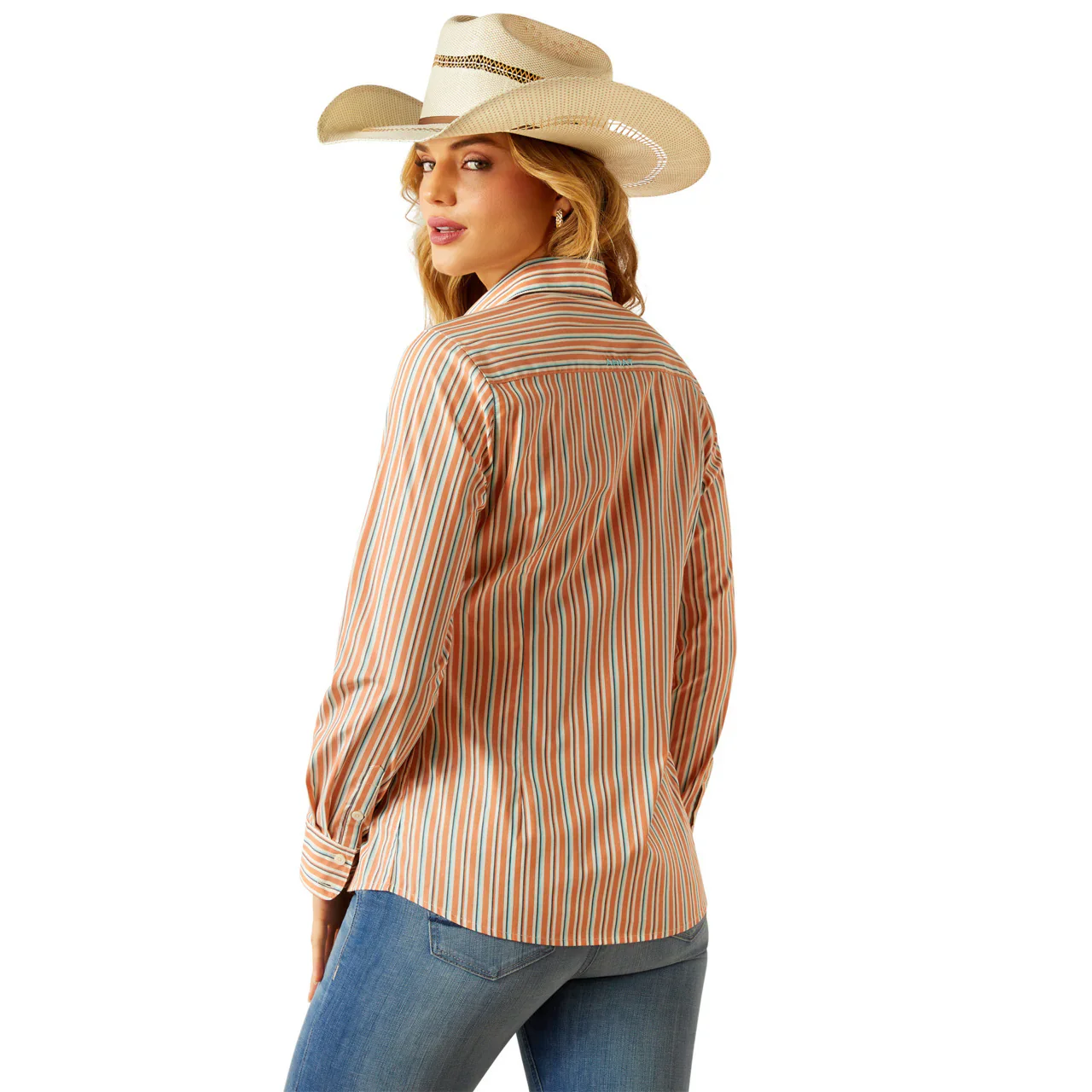 Ariat Women's Kirby Stretch Long Sleeve Shirt - Malia Stripe - Image 2