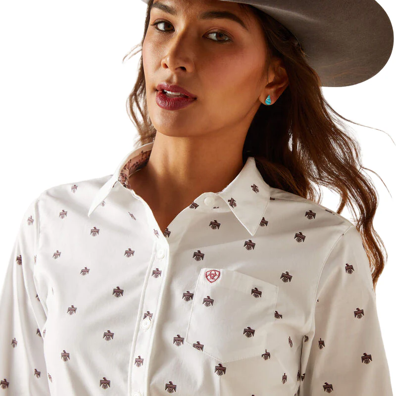 Ariat Women's Kirby Stretch Shirt - Thunderbird Print - Image 4