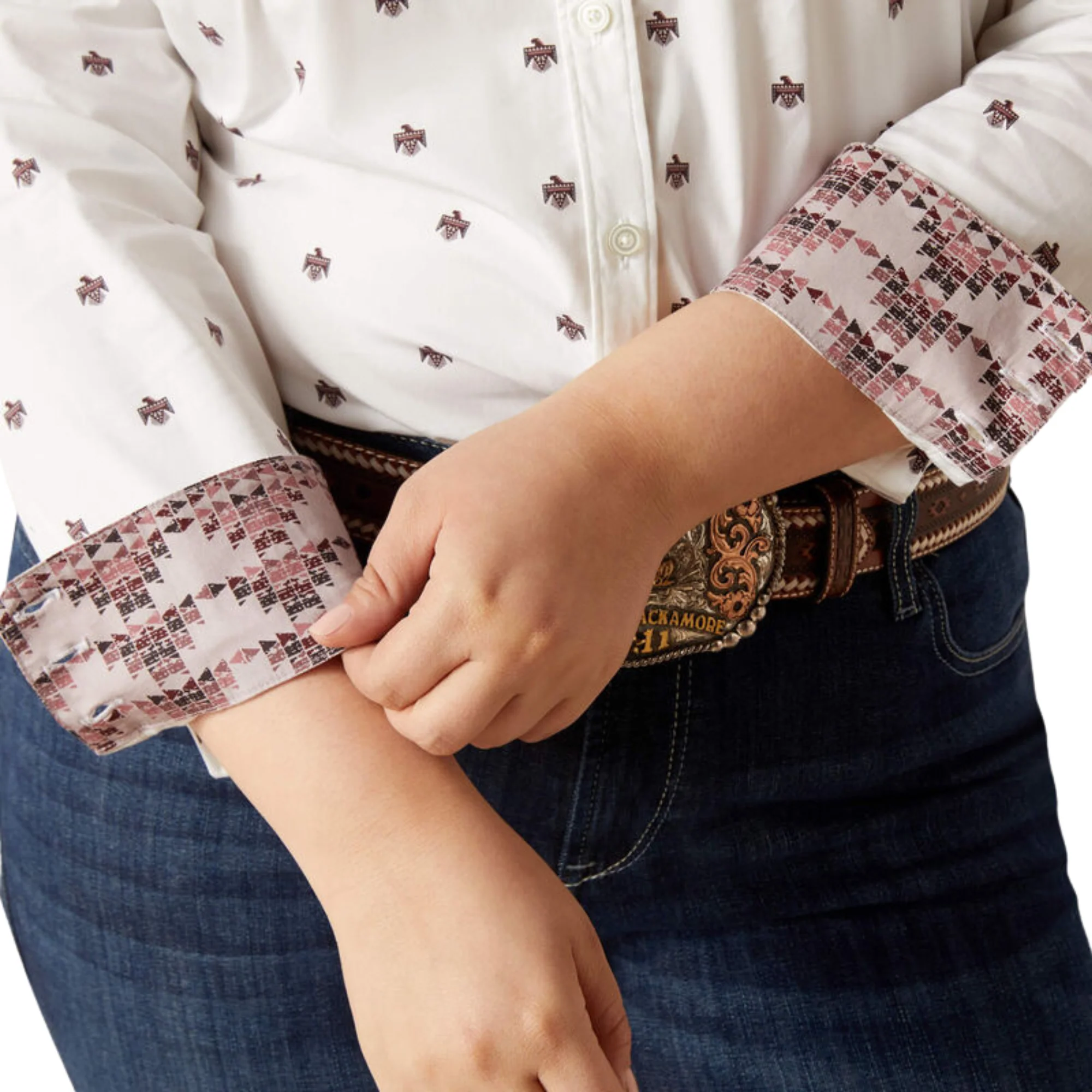 Ariat Women's Kirby Stretch Shirt - Thunderbird Print - Image 6