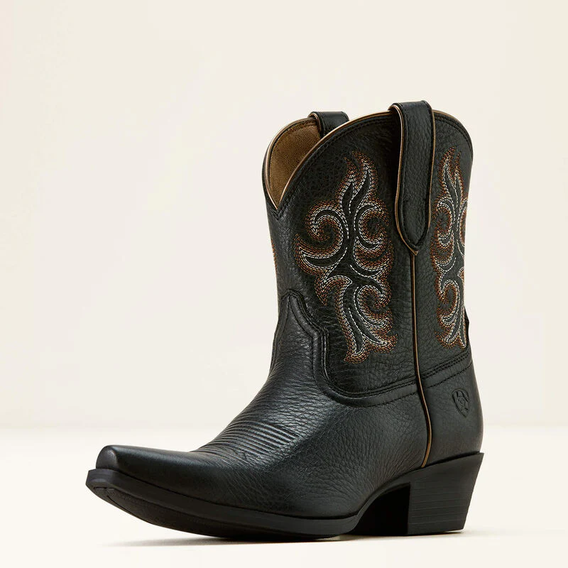Ariat Women's Lacona X Toe Western Boot- Black Deertan