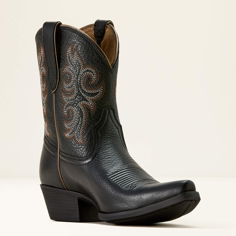 Ariat Women's Lacona X Toe Western Boot- Black Deertan - Image 2