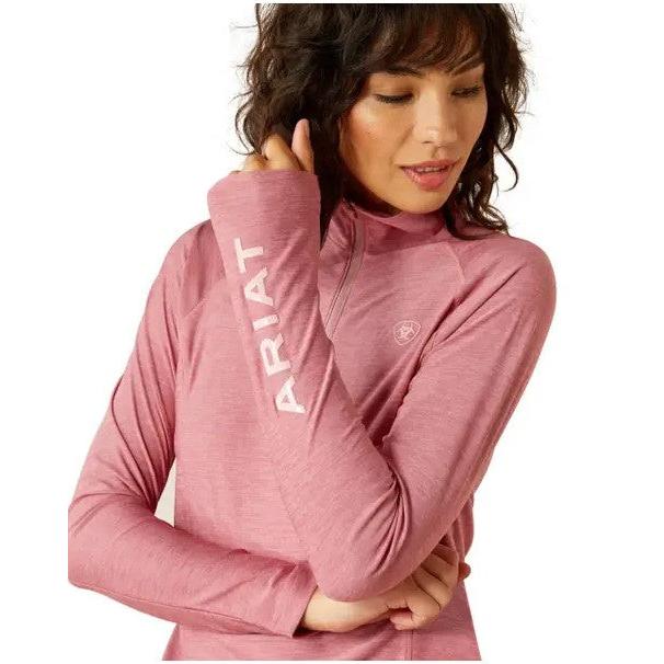 Ariat Women's Laguna 1/4 Long Sleeve Shirt - Rose Wine - Image 3